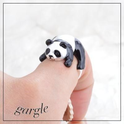 gargle ガーグル panda パンダ リング メール便可能 指輪 ぱんだ アニマル リアル かわいい 大きい 癒し 人気 パンダリング｜swaps