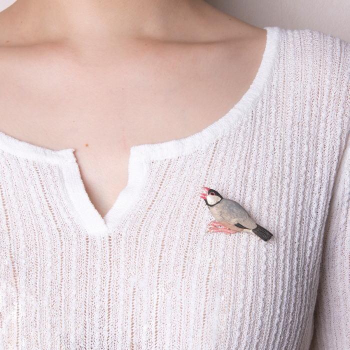 パルナートポック ブローチ ノーマル ブラック 文鳥 Palnart Poc  2408 | Palnart Poc | 04