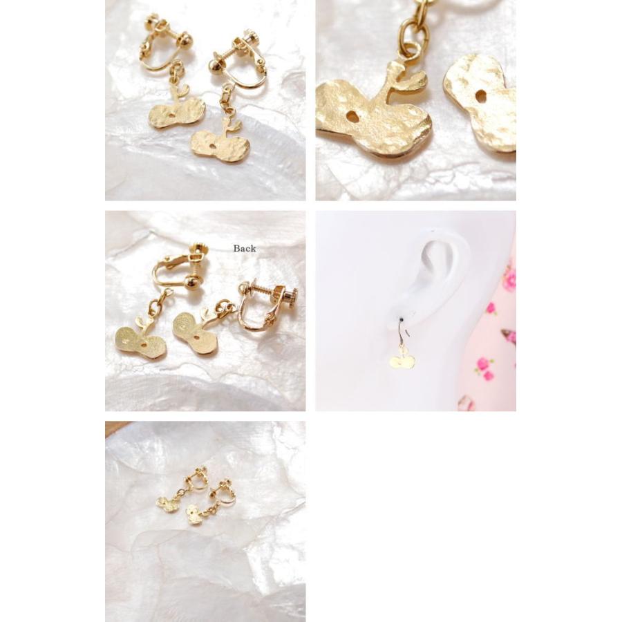 りんごイヤリング 雰囲気のある林檎をモチーフにしたアクセサリー thuthu appetizing accessories 真鍮 リンゴ 林檎 アップル |  | 01