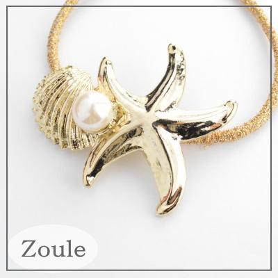 在庫処分 Zoule/ゾーラ ocean ヘアゴム ヒトデ 貝 海 夏 マリン