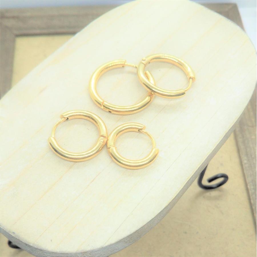 両耳ゴールド　2.5×18mm フープピアス　シルバー925 フープピアス ピアス リングピアス 男女兼用 両耳 2個 金属アレルギー