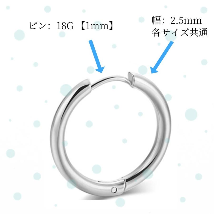 フープピアス ピアス リングピアス 男女兼用 両耳 2個 金属アレルギー
