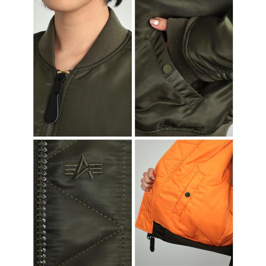 【美品】【Lサイズ】【人気ブラック】【アルファ】【MA-1】【短丈】ショート丈 ALPHA INDUSTRIES INC.（アルファインダストリーズ） レディース