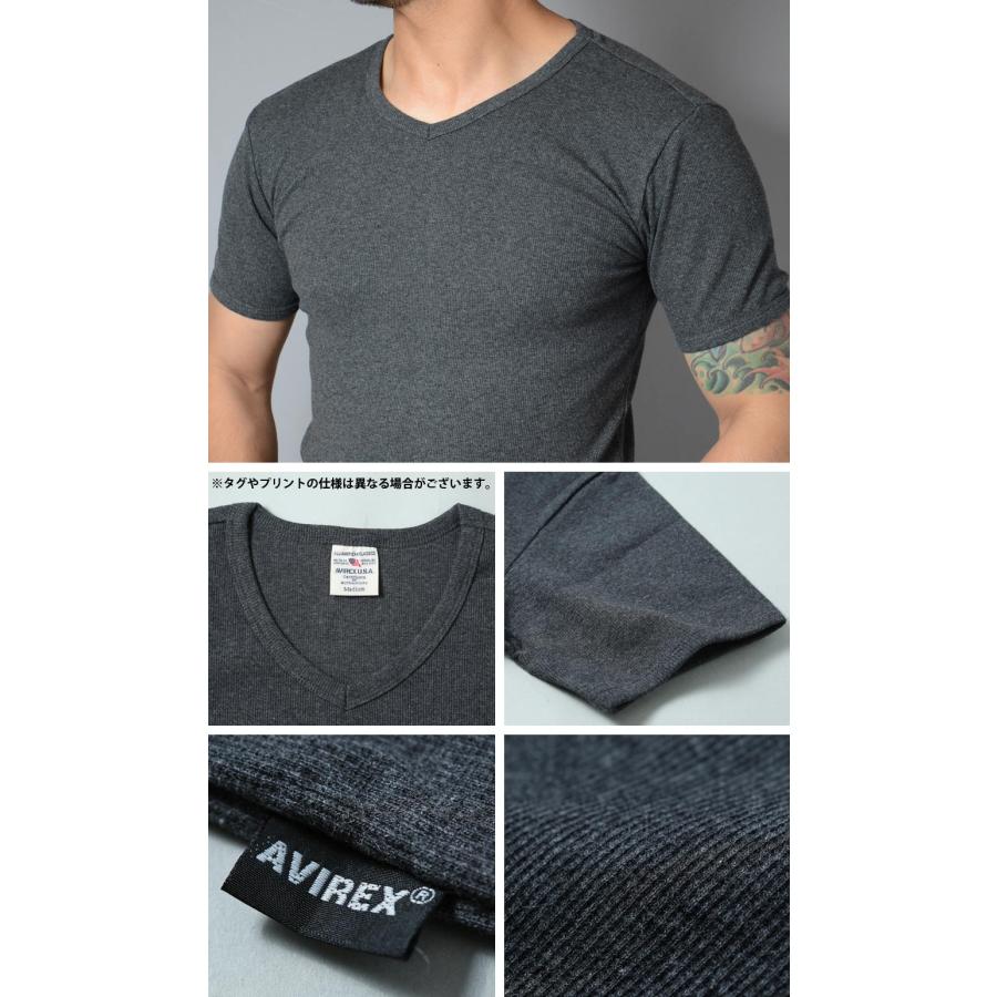 AVIREX(アビレックス) DAILY RIB S/S V-NECK T-SHIRT リブ 半袖