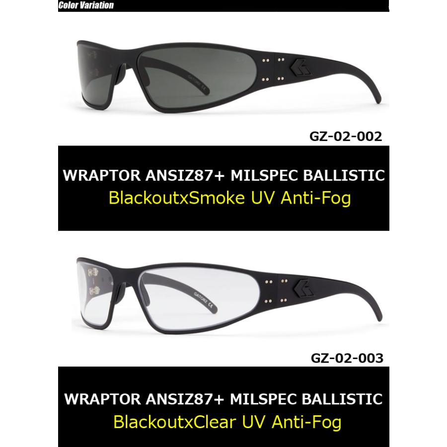 GATORZ（ゲイターズ） WRAPTOR ANSIz87+ MILSPEC BALLISTIC UV Anti-Fog ラプター ミルスペック 【UVレンズ】 GZ-02 | GATORZ | 02