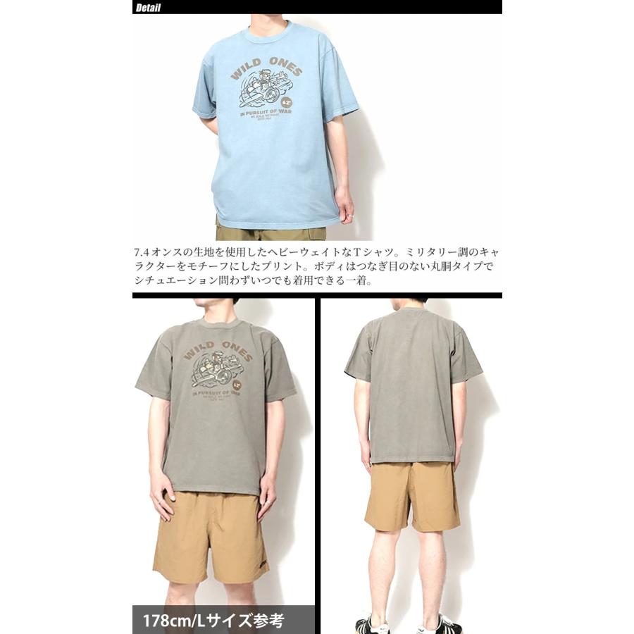 HOUSTON（ヒューストン） PIGMENT PRINT TEE "WILD ONES" ピグメント プリント Tシャツ 【メール便】 22132｜swat｜02