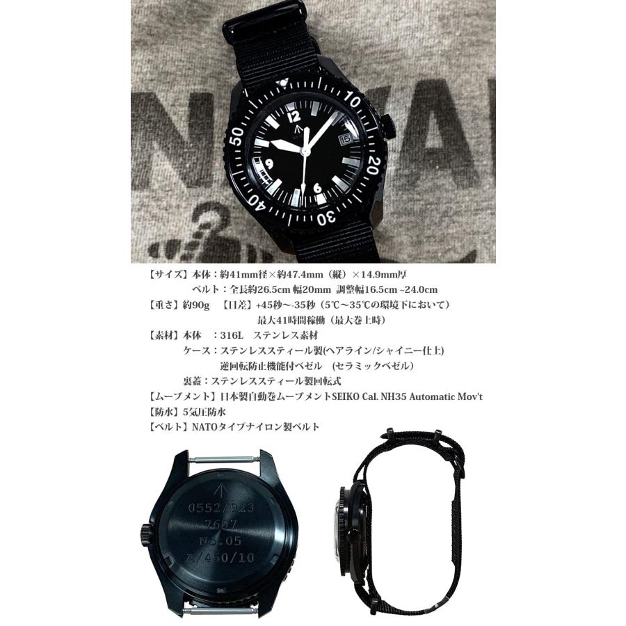 NAVAL WATCH MIL.-05 BK/BK Automatic ROYAL Military Diver TYPEの画像