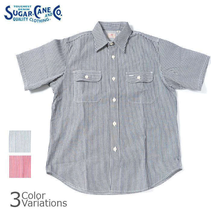 SUGAR CANE & Co.（シュガーケーン） HICKORY STRIPE S/S WORK SHIRT