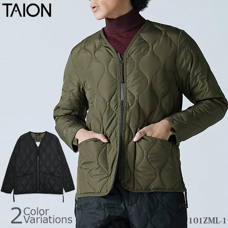 TAION(タイオン) ミリタリー ジップ Vネック ダウン ジャケット 101ZML