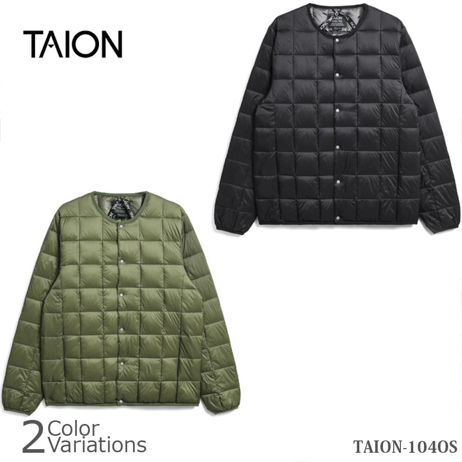 TAION(タイオン) オーバーサイズ クルーネックボタン ダウンジャケット