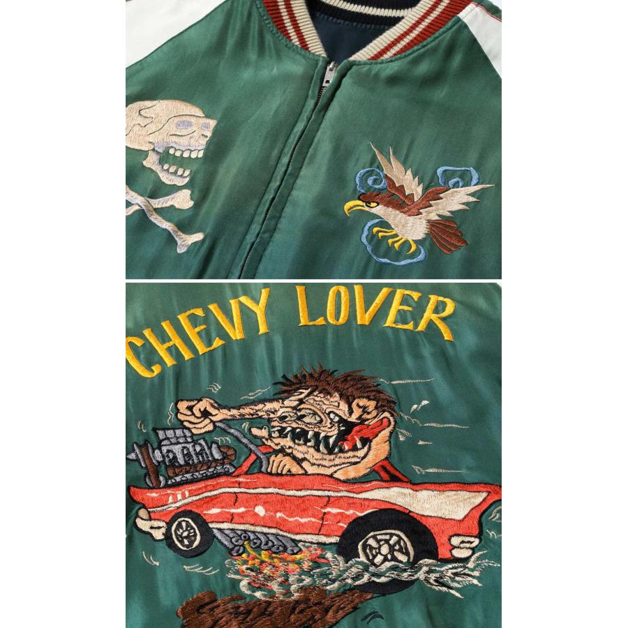 TOYO ENTERPRISE Mid 1950s Style Acetate Souvenir Jacket “TIGER HEAD” × “CHEVY LOVER” (AGING MODEL) TT15878の画像