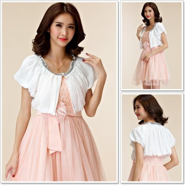 ボレロ 結婚式 パーティー カーディガン ジャケット スーパーセール期間限定 半袖 大きいサイズ パーティードレス レース ドレス フリル シフォン チュール フレア オーガンジー