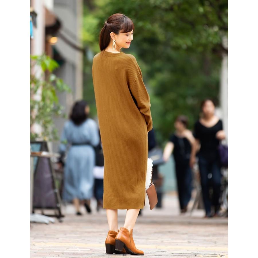 2点で9800円 マタニティ 服 ニット 授乳服 ロングワンピース ヘンリーネック ニットワンピ Vネック スリット オーガニックコットン100 Bk 授乳服とマタニティ服のsweetmommy 通販 Yahoo ショッピング