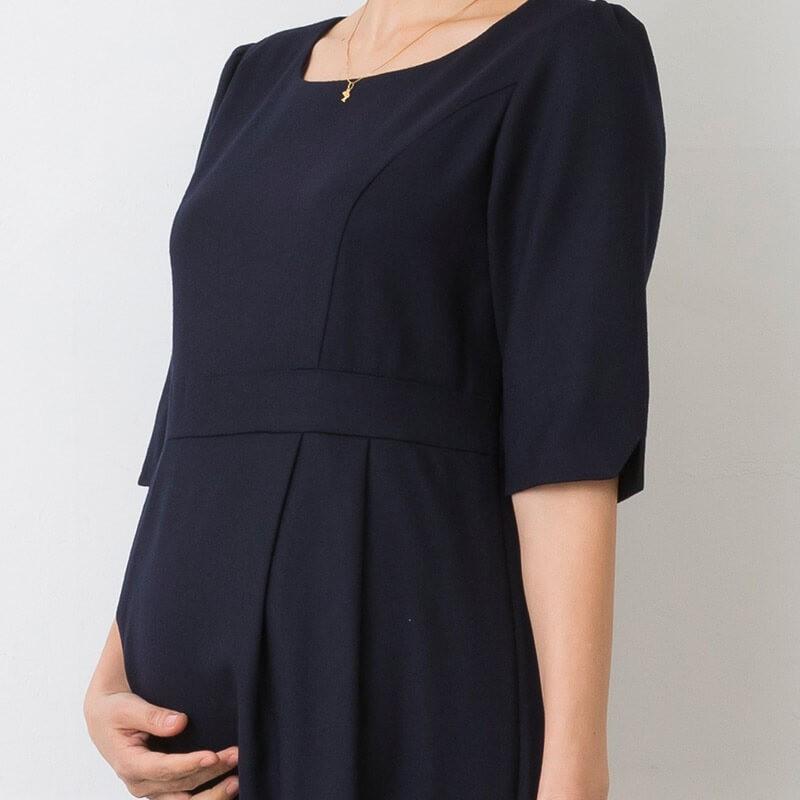 マタニティ服 フォーマル マタニティワンピース 授乳服 メリノウール ブラックフォーマル ママスーツ 人気 試着可_4