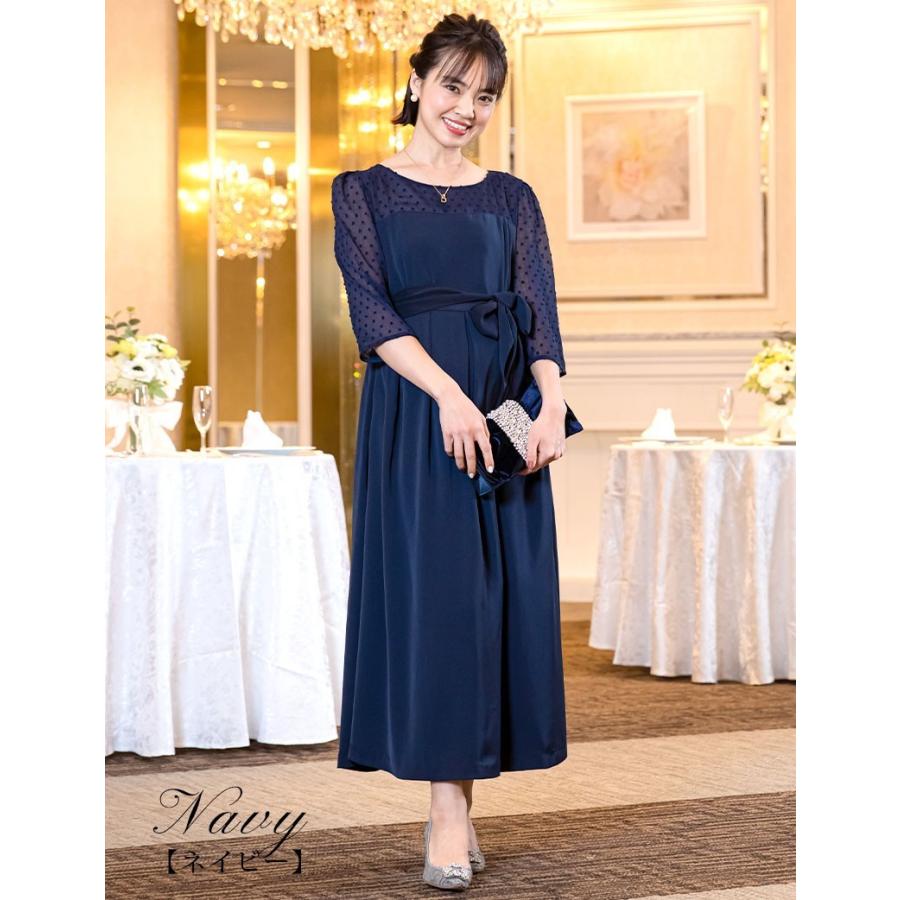 マタニティ フォーマル 服 ワンピース ドット シフォン 授乳 ロングドレス 七分袖 結婚式 お宮参り 透け感 ロング丈 長め丈 So 授乳服とマタニティ服のsweetmommy 通販 Yahoo ショッピング