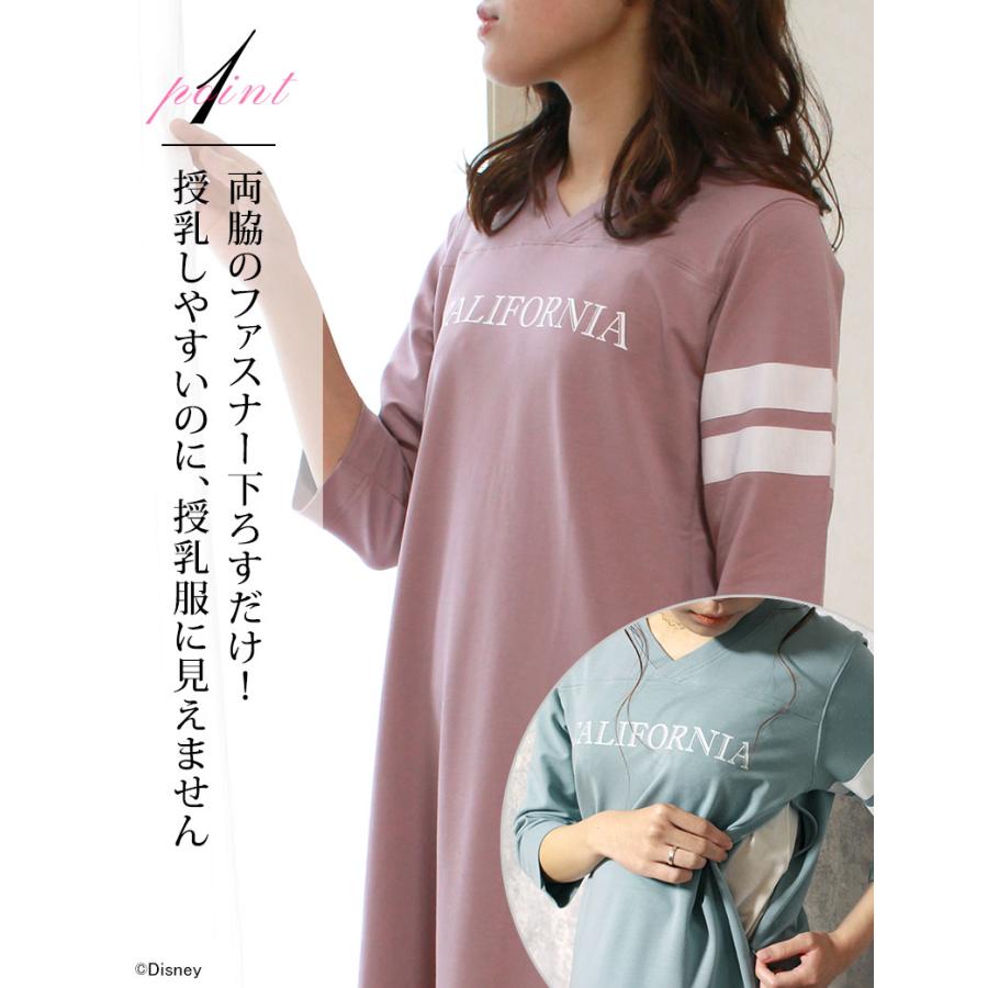 マタニティ 服 ワンピース ミッキー プリント Tシャツワンピ ディズニー スウィートマミー限定 授乳服 産前産後 親子リンク おそろい｜sweet-mommy｜16