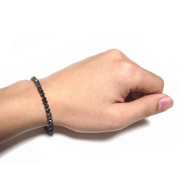 気まぐれラッキーセール 30ct 天然 ブラックダイヤモンド ブレスレット 受注生産】New 輝きUP！定番ミックスカット 計30.00ctUPブラック