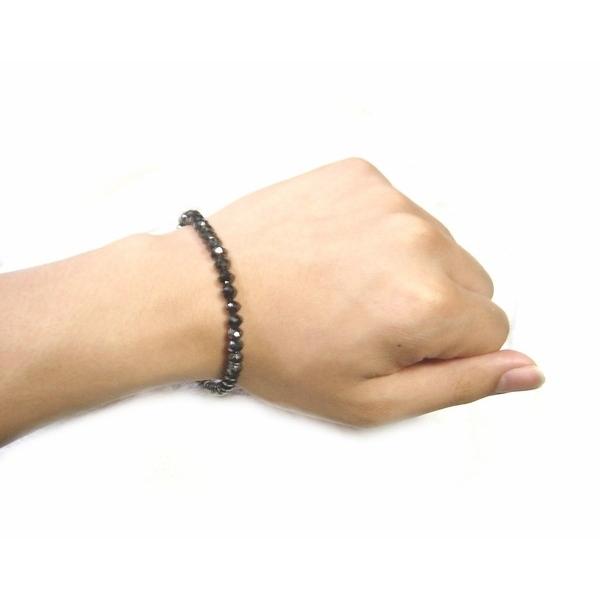 【受注生産】男性に人気 new輝きUP！計50.00ctUPブラックダイヤモンドレーンブレスレット【AAA】【メンズ】の画像