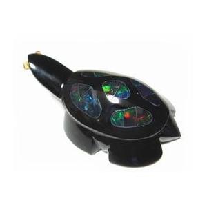 ご利益＆魔よけにオススメ！亀の置物89.5ctUPメキシコオパール＆黒曜石