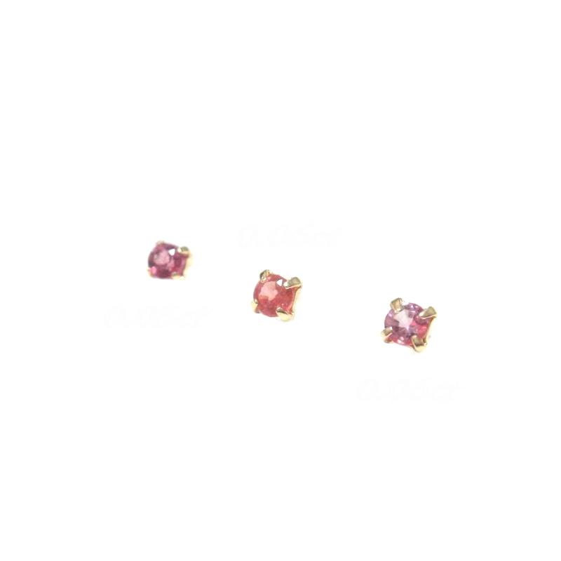 片耳用】【8月の誕生石】4爪 New超ミニサイズ K18YG 0.05ctUPレッド 