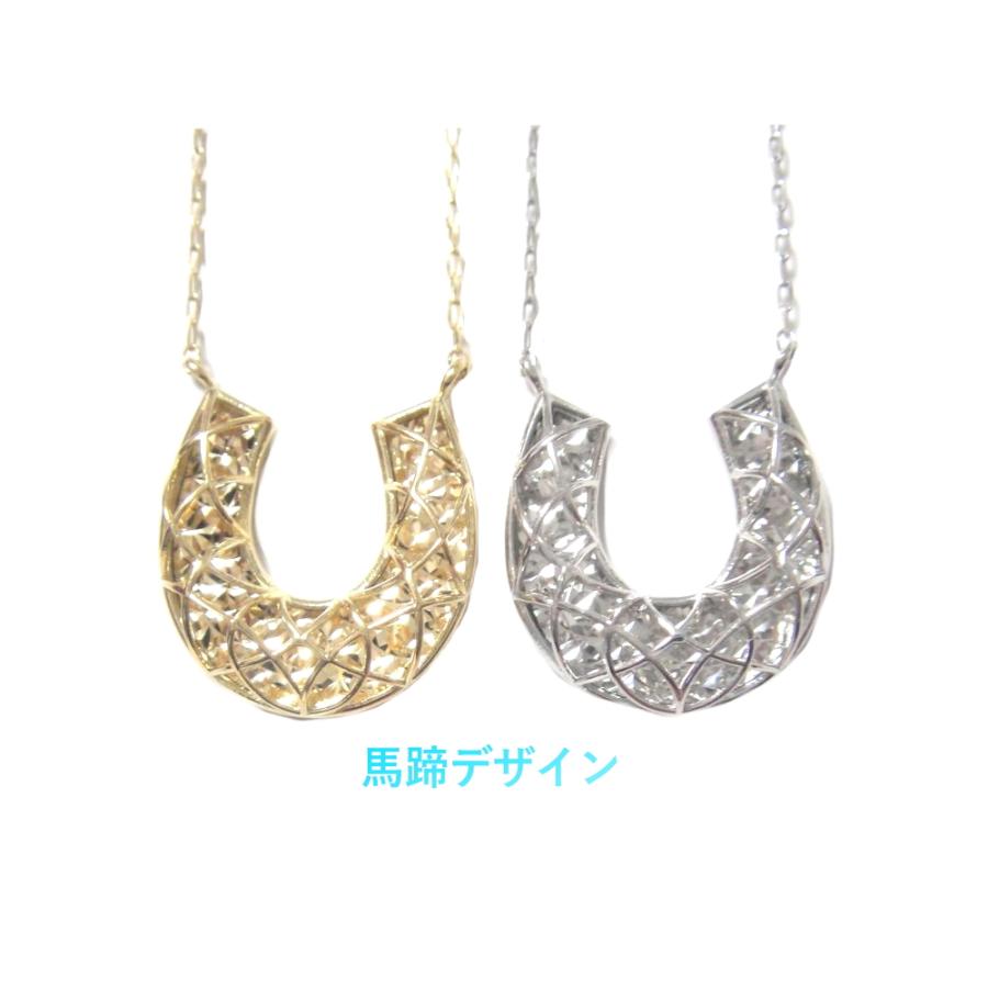 【予約/在庫】【3種のデザイン】超キラキラシリーズ K18 プラチナ ネックレス【地金 スター サークル コイン シューホース 馬蹄 中割れ ギヨシェ彫り】の画像