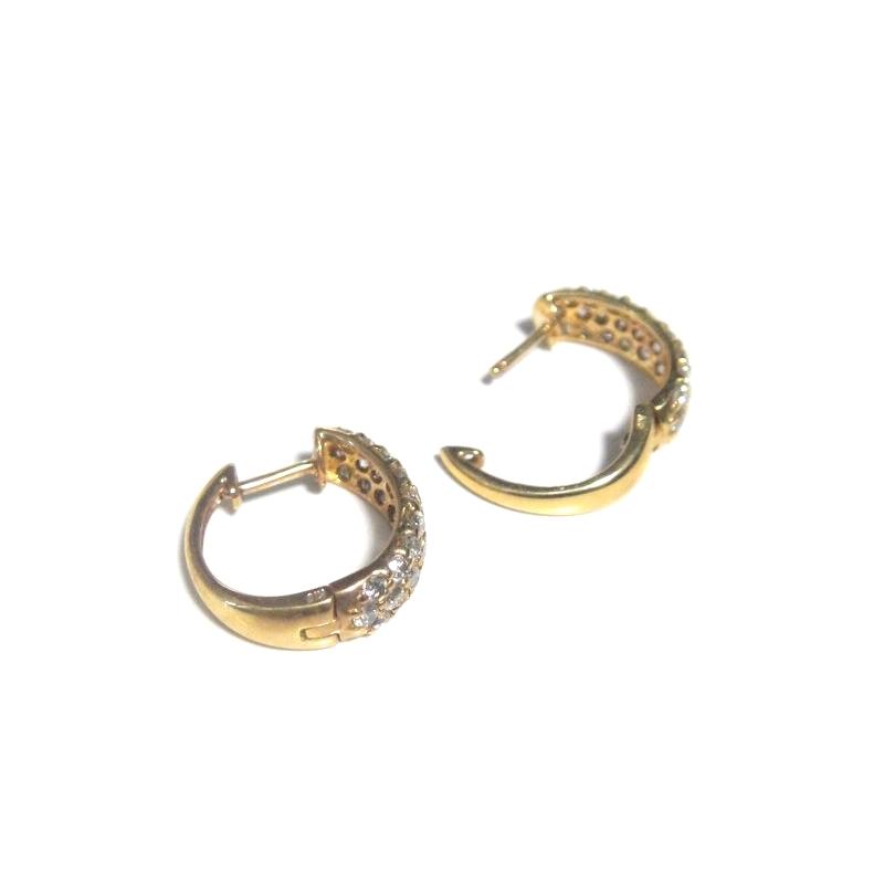 フープピアス】New全面超豪華パヴェ 18YG 計1.00ctダイヤモンドピアス 