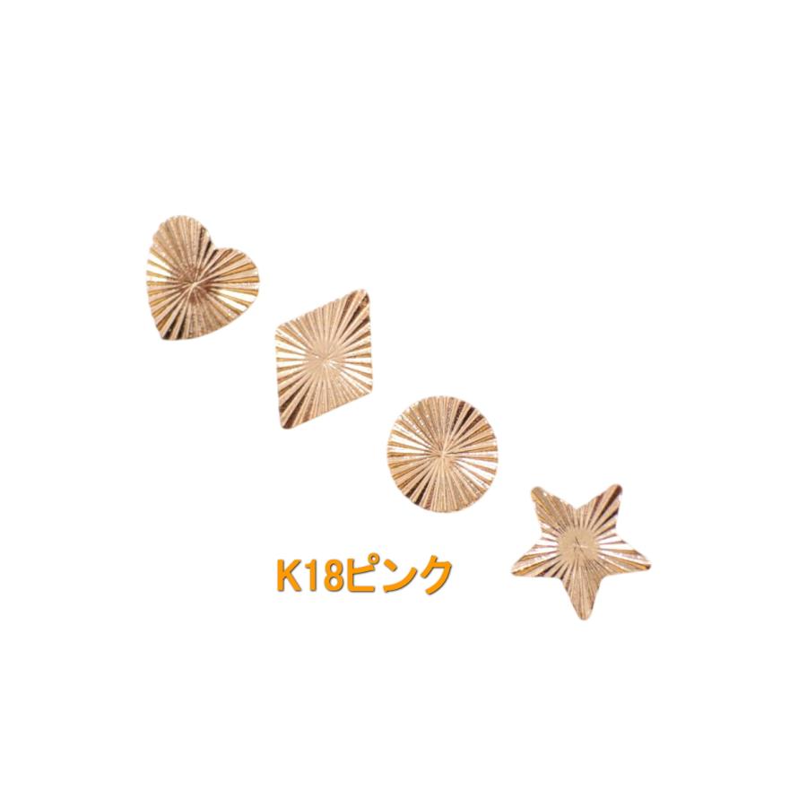 お試し価格】【4種】ギヨシェ彫り×プチシンプルモチーフ K18ピアス【地