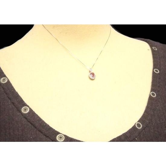 鑑別書付き】パパラチアオーバル取り巻きPt0.563ctオレンジサファイア  