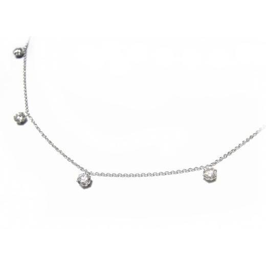 【予約】【小豆】プレミアムステーションデコルテアレンジ！Pt計1.00ctダイヤモンドネックレス【1カラット 1ct】の画像