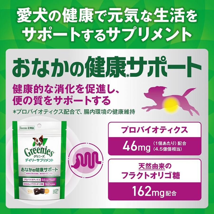 【メール便】グリニーズ デイリーサプリメント お腹の健康サポート 63g(犬・ドッグ)[正規品][M便 1/3] |  | 01