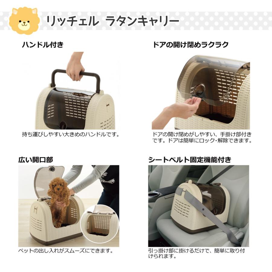 リッチェル（Richell） ラタンキャリー ブラウン (犬猫兼用