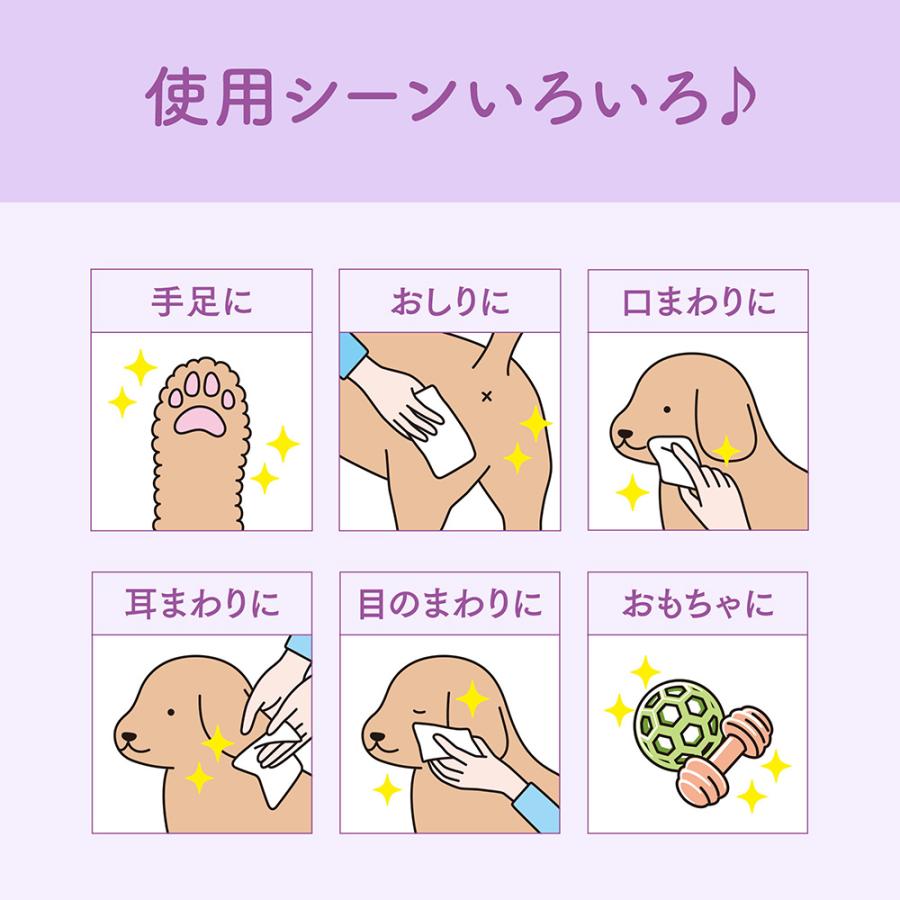 【(60枚×3P)×12袋】キミおもい 肌にやさしいウエットティシュー ノンアルコール除菌 (犬猫兼用) | エリエール Pet | 04