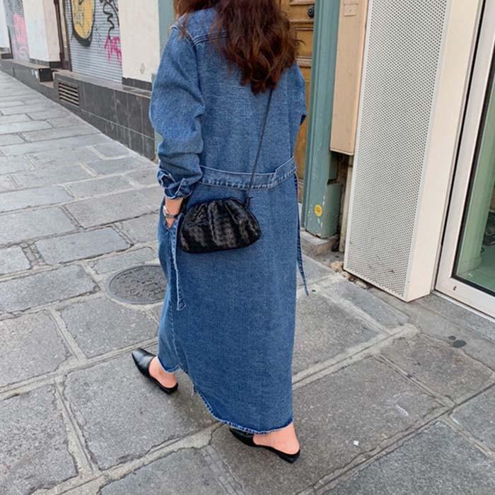 デニムシャツワンピースコート アフター デニム ロングコート レディース ワンピース シャツワンピース Perla デニムワンピース 羽織 共ベルト付き Sweet Pocket 通販 Yahoo ショッピング