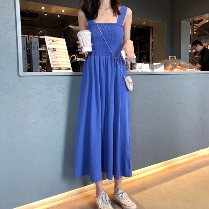 ノースリーブギャザーワンピース タンクトップ キャミソール ワンピース レディース ギャザー ロングワンピース ノースリーブ フレアーワンピース Sweet Pocket 通販 Yahoo ショッピング