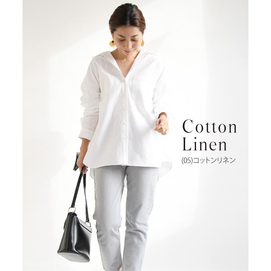 シャツ 白シャツ レディース 無地 選べる コットン リネン ブラウス 白 シンプル キレイめ 仕事 春 きれいめ カジュアル 羽織り 長袖 Sweet Sheep 通販 Yahoo ショッピング