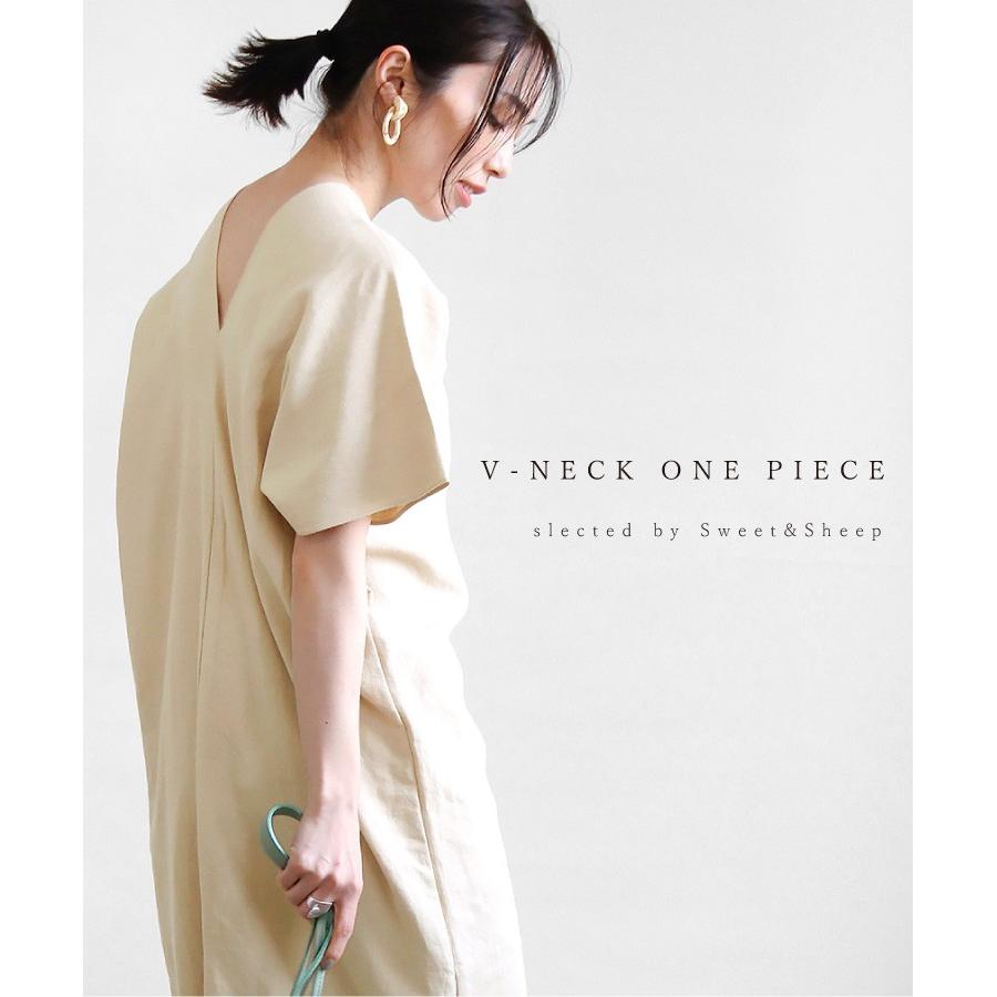 ワンピース 半袖 夏 レディース ロング丈 ｖネック リネン 綿麻 コットン 大人 ゆったり 涼しい Vネック ワンピース ママ 30代 40代 リゾート Sweet Sheep 通販 Yahoo ショッピング