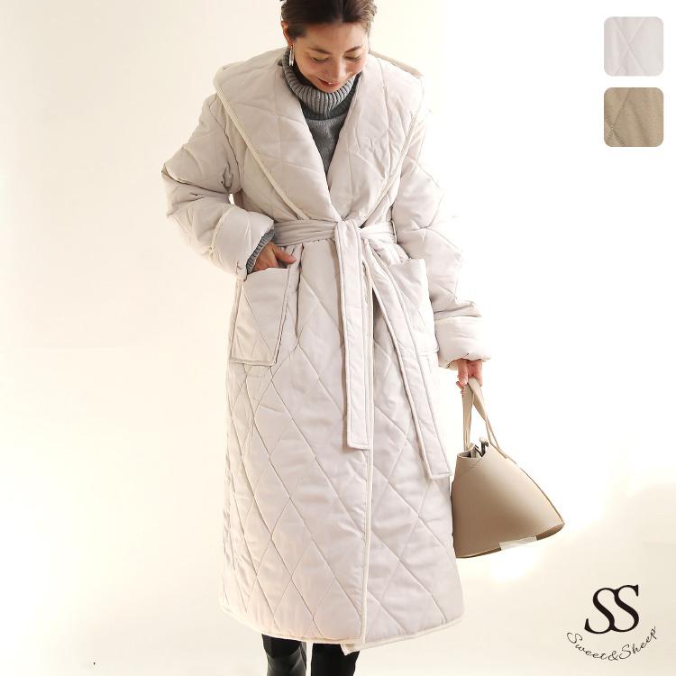 アウター キルティングコート キルトコート コート レディース 中綿 ロング フーディー カジュアル 軽量 綿 コットン100 キルティング 大人 きれいめ 通勤 Sweet Sheep 通販 Yahoo ショッピング