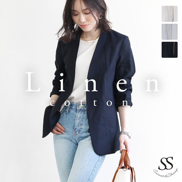 ジャケット レディース サマージャケット リネン 綿麻 コットン ゆったり 大きい 洗える 夏 上品 涼しい 入学式 入園式 クールビズ あすつく対応 Sweet Sheep 通販 Yahoo ショッピング
