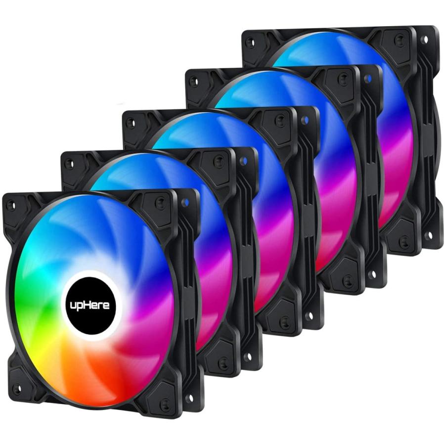 誠実 Uphere 1mm Argb Pcケースファン ファンブレードと外周共に発光 Aura Sync対応 Led5v Pwm 5本1セット Fucoa Cl