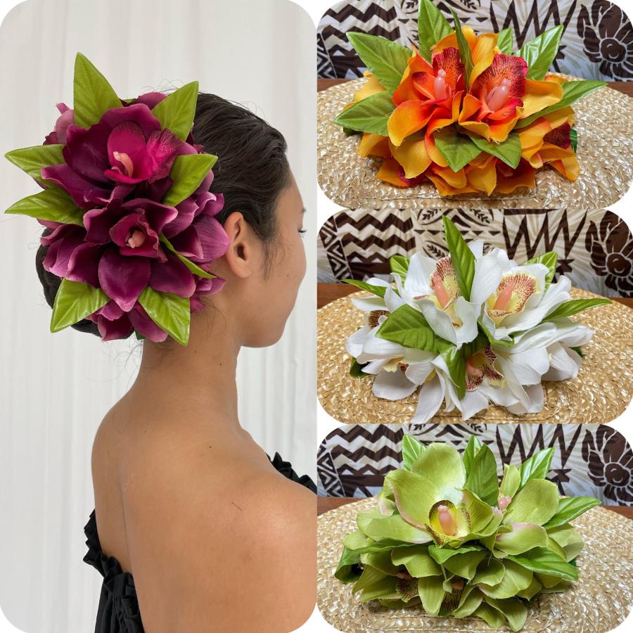 シンビジウム髪飾り 4色 : フラショップスイートアロハSWEETALOHA