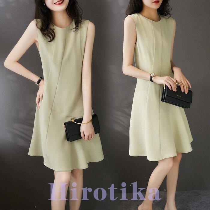 ワンピース レディース 40代 膝丈ワンピース 春夏 ノースリープワンピース オフィスワンピース フレアスカートオシャレ通勤 大人 30代50代 最大87 オフ