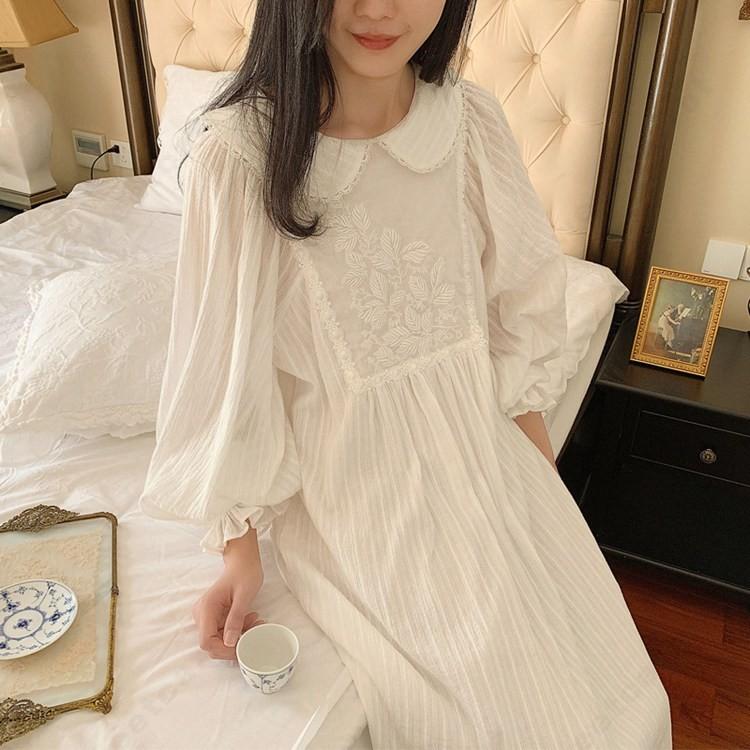 春夏宮廷風ネグリジェ ロングワンピースパジャマ 淑やかなルームウエア 長袖 コットン 上品なパジャマ エレガントな部屋着 姫系天使風レディースマキシワ Www Legheleggere Com