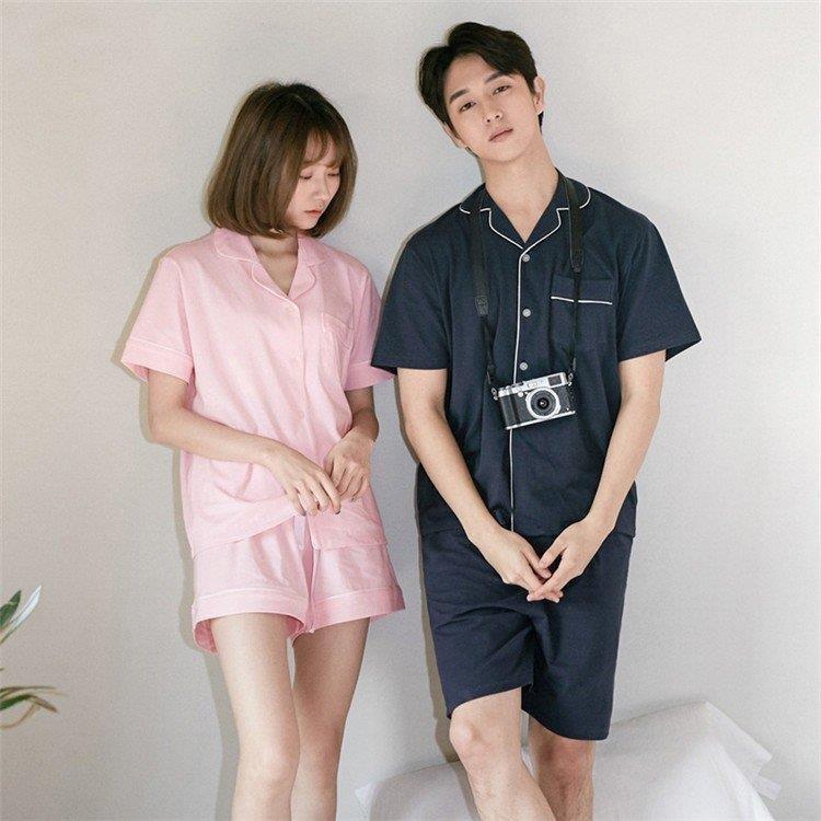 パジャマ カップル 夏 ペアパジャマ 前開き 3色 ルームウェア レディース メンズ 恋人 お揃い セット 半袖 Tシャツ 短パン 部屋着 おしゃれ 寝間着 薄手 2点 F4pvayazun Www Hd Bio Fr