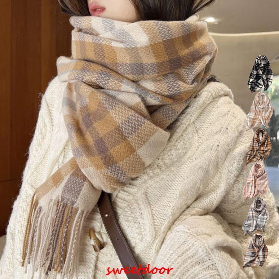 チェック柄 マフラー 大判ストール 秋冬 : SWEET DOOR - 通販 - Yahoo
