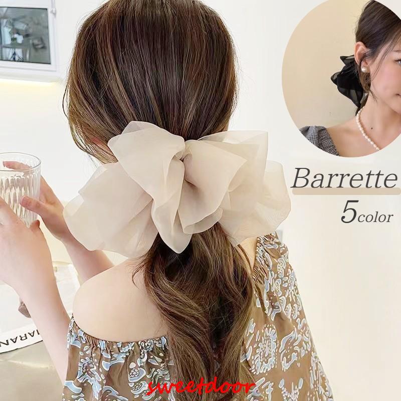 バレッタ レディース ヘアアクセサリー ヘアクリップ 髪飾り シフォン