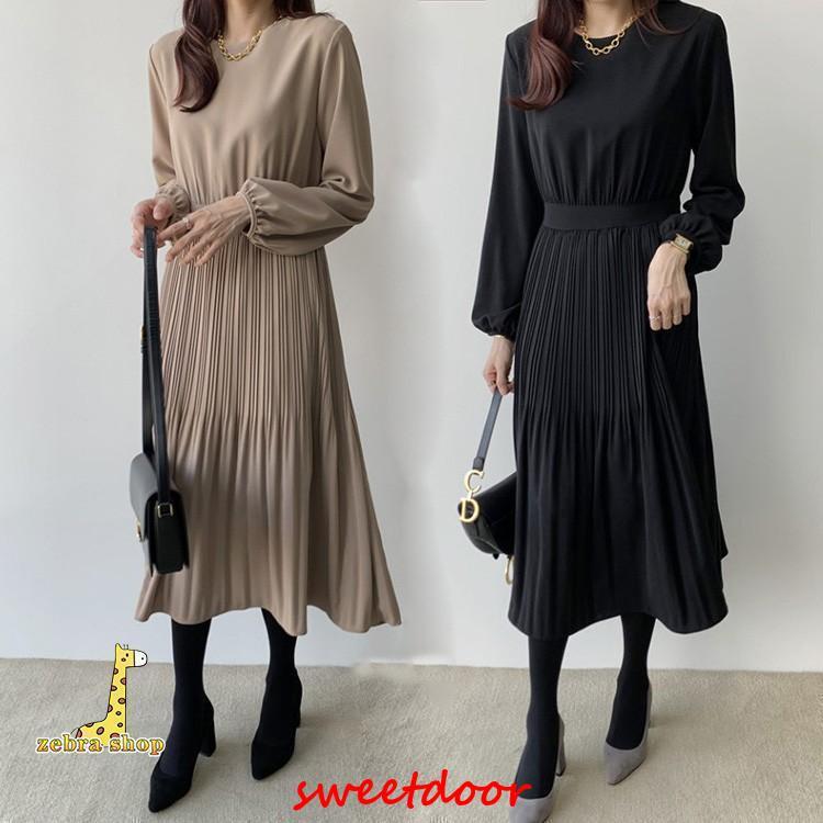 ワンピース レディース きれいめ シフォン春秋 長袖 上品 ワンピース  