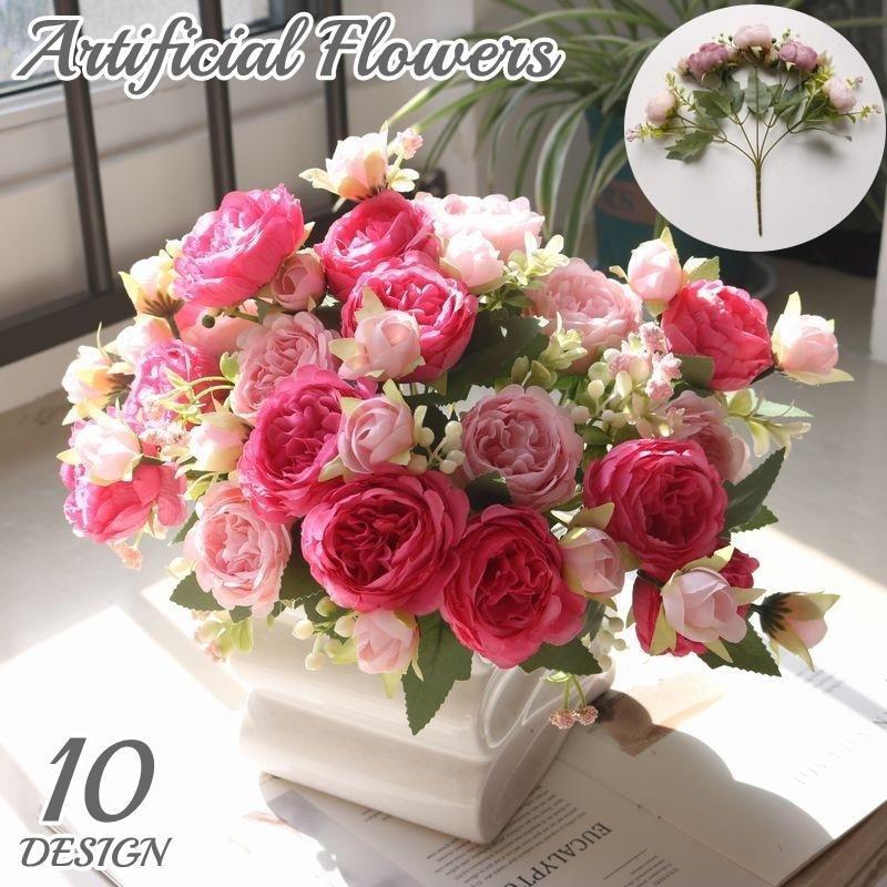 造花 フェイクフラワー 1束 5本組 バラ 薔薇 ローズ フラワー 花飾り