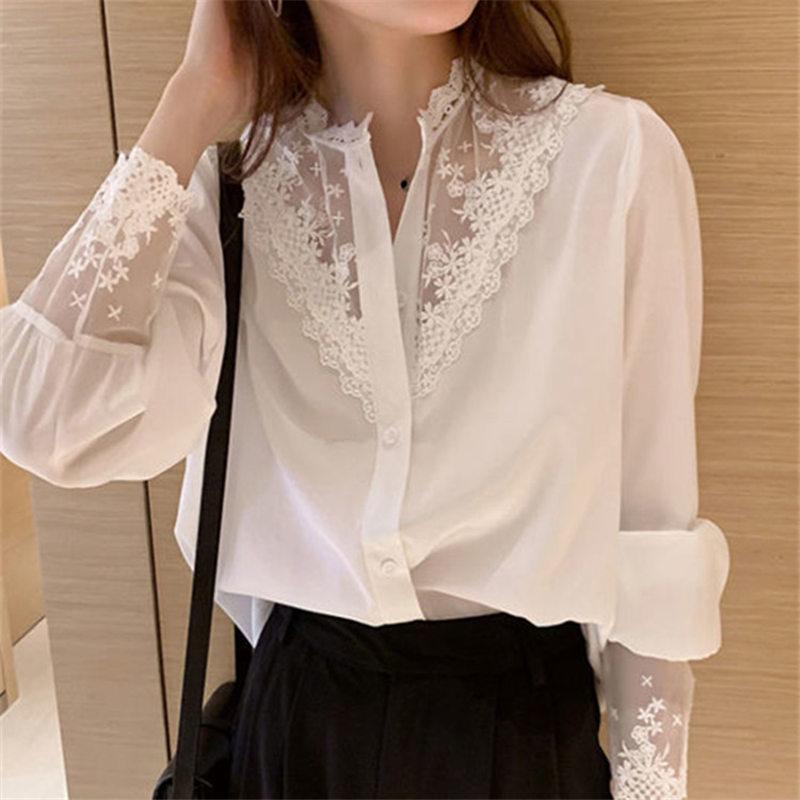 イノセントワールド　S シフォン　花　レース　長袖ブラウス　生クラロリ Innocent World - イノセントワールド S シフォン 花 レース 長袖