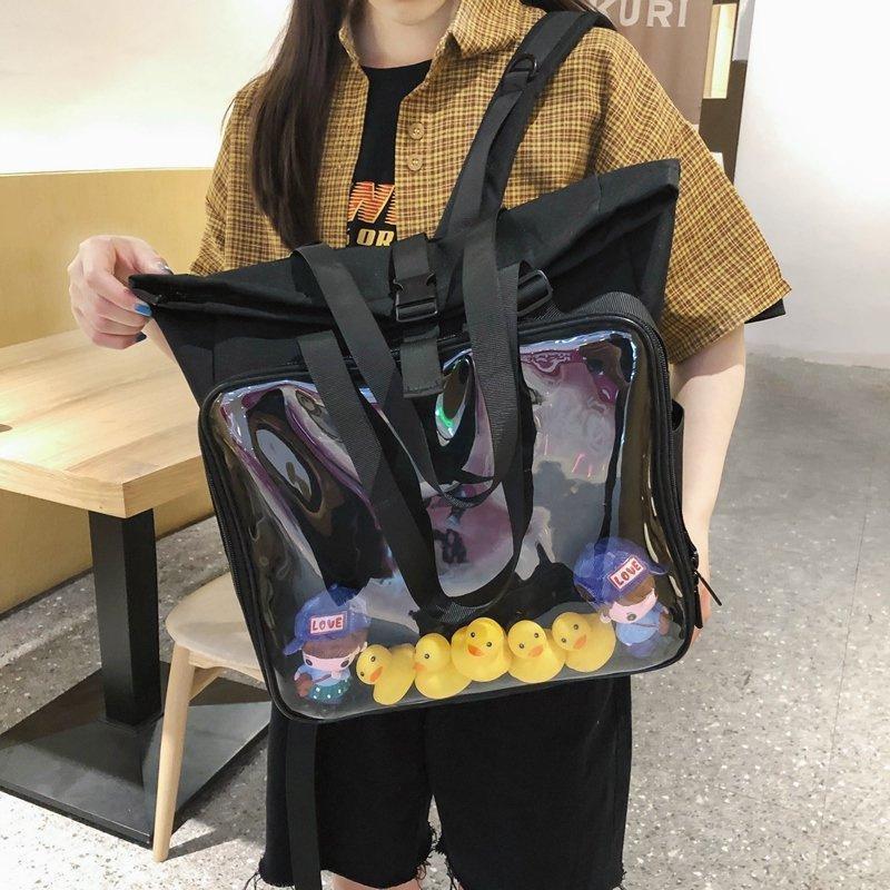 透明バッグ 黒 クリアバッグ 痛バッグ リュックサック バック 透明バッグ 黒 クリアバッグ 痛バッグ リュックサック バック