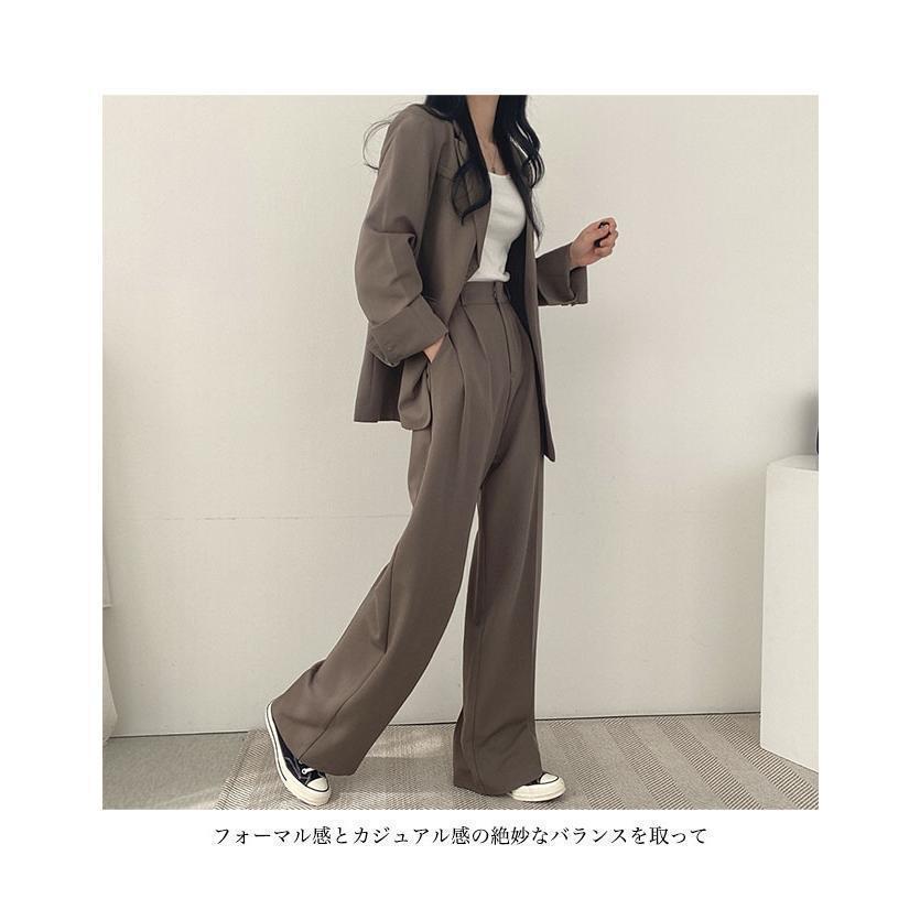 テーラード スラックス レディース パンツスーツ カジュアルスーツ